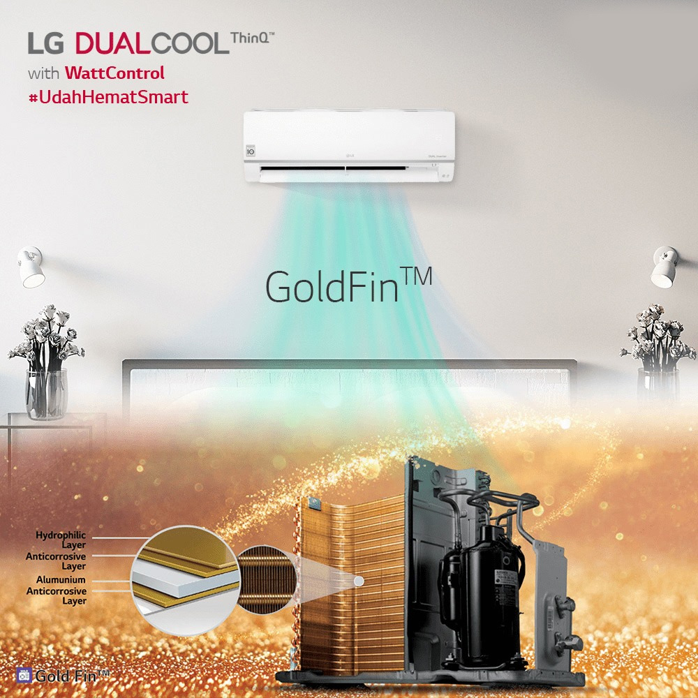 LG AC Split Dinding Smart Inverter DUALCOOL Watt Control 2023 1/2 PK - T05EV5